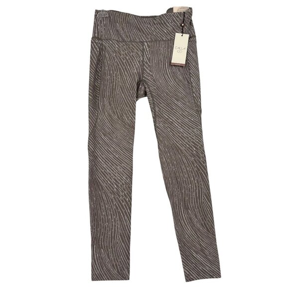 Calia High Rise 7/8 Legging Size S Dark Gray Ocean Current Print UPF 50+ Wicking - Picture 1 of 12